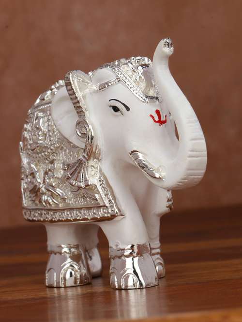pure silver plated ganesha 3.5" perfect for gifting, home decor, car dashboard - 21676109 -  Standard Image - 0