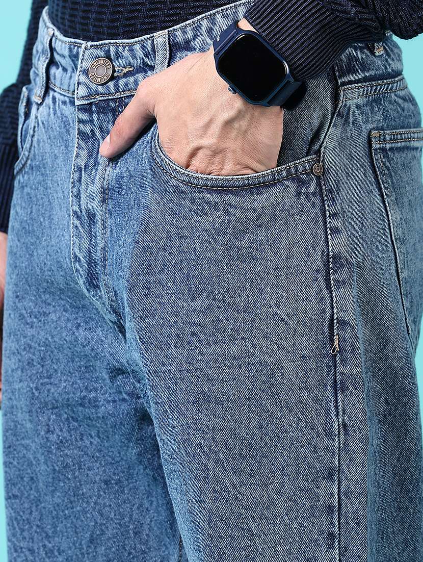 Men Plain Mid Rise Staight Fit Jeans