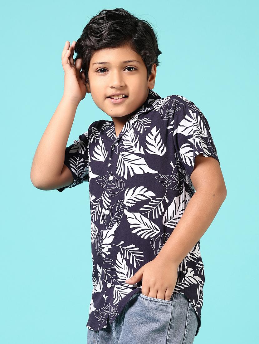 boys printed cuban collared short sleeves shirt - 21676147 -  Standard Image - 1