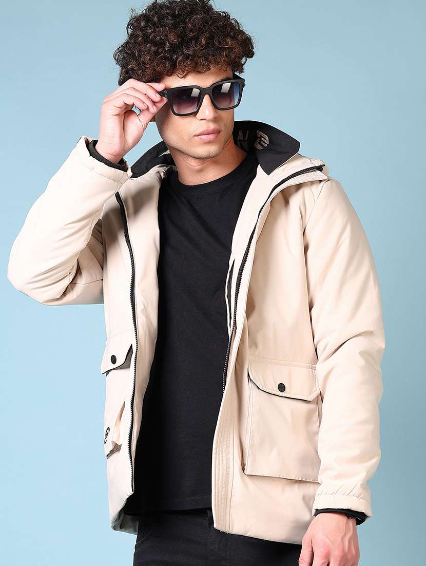 men long sleeves solid bomber jacket - 21676164 -  Standard Image - 1