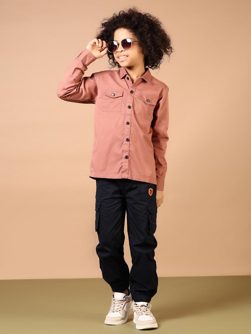 boys solid collared long sleeves shirt - 21676167 - Standard Image - 4