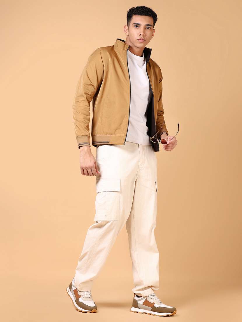 men long sleeves solid reversible casual jacket - 21676176 -  Standard Image - 4