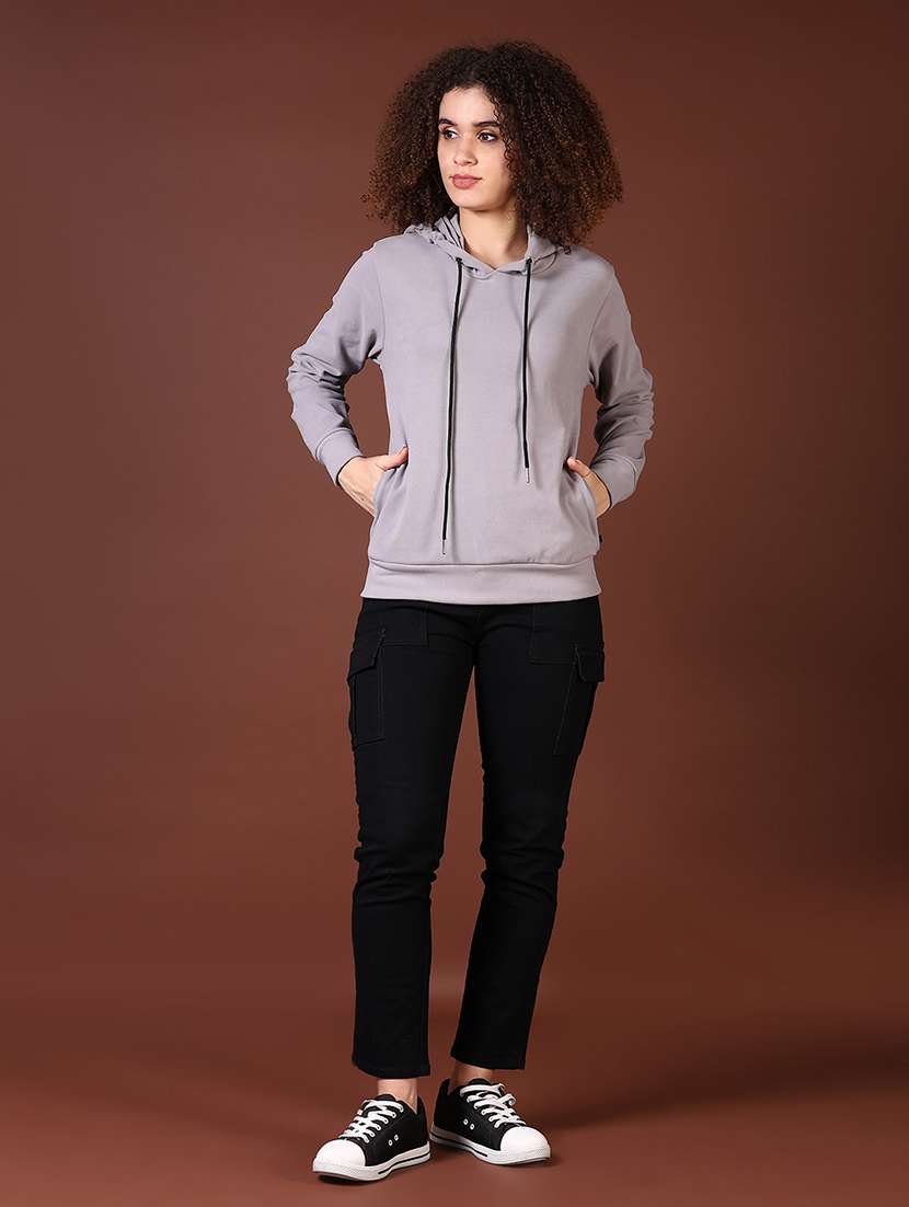 women long sleeves plain sweatshirt - 21676205 -  Standard Image - 4