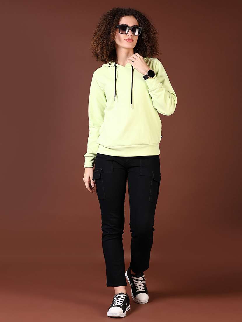 women solid long sleeve sweatshirt - 21676211 -  Standard Image - 4