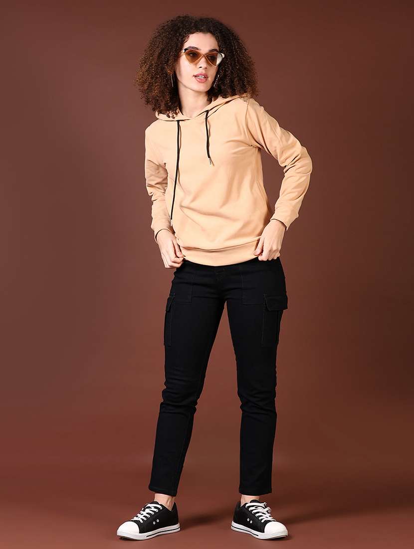 women long sleeves plain sweatshirt - 21676213 -  Standard Image - 4