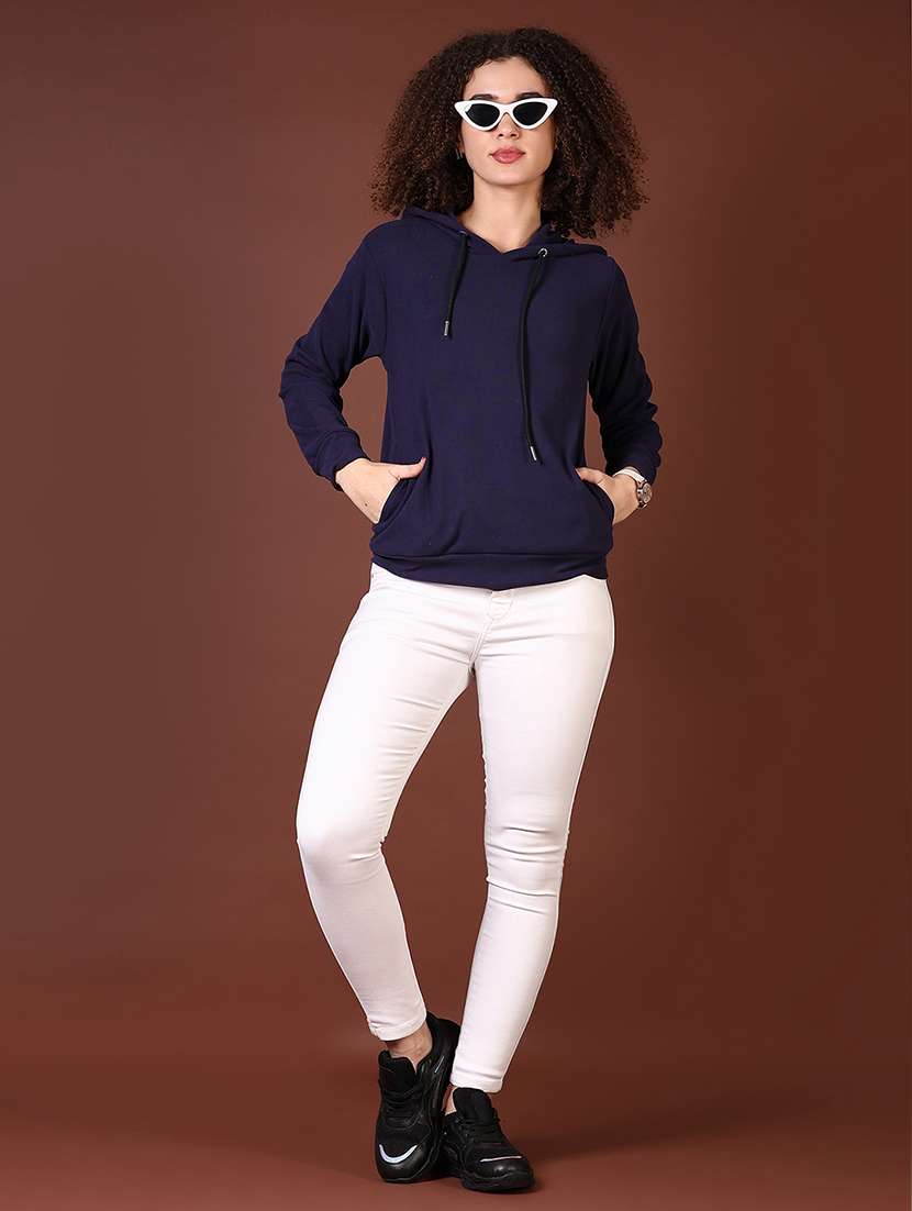 women long sleeves plain sweatshirt - 21676215 -  Standard Image - 4