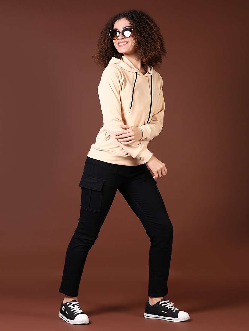 women long sleeves plain sweatshirt - 21676217 -  Standard Image - 4