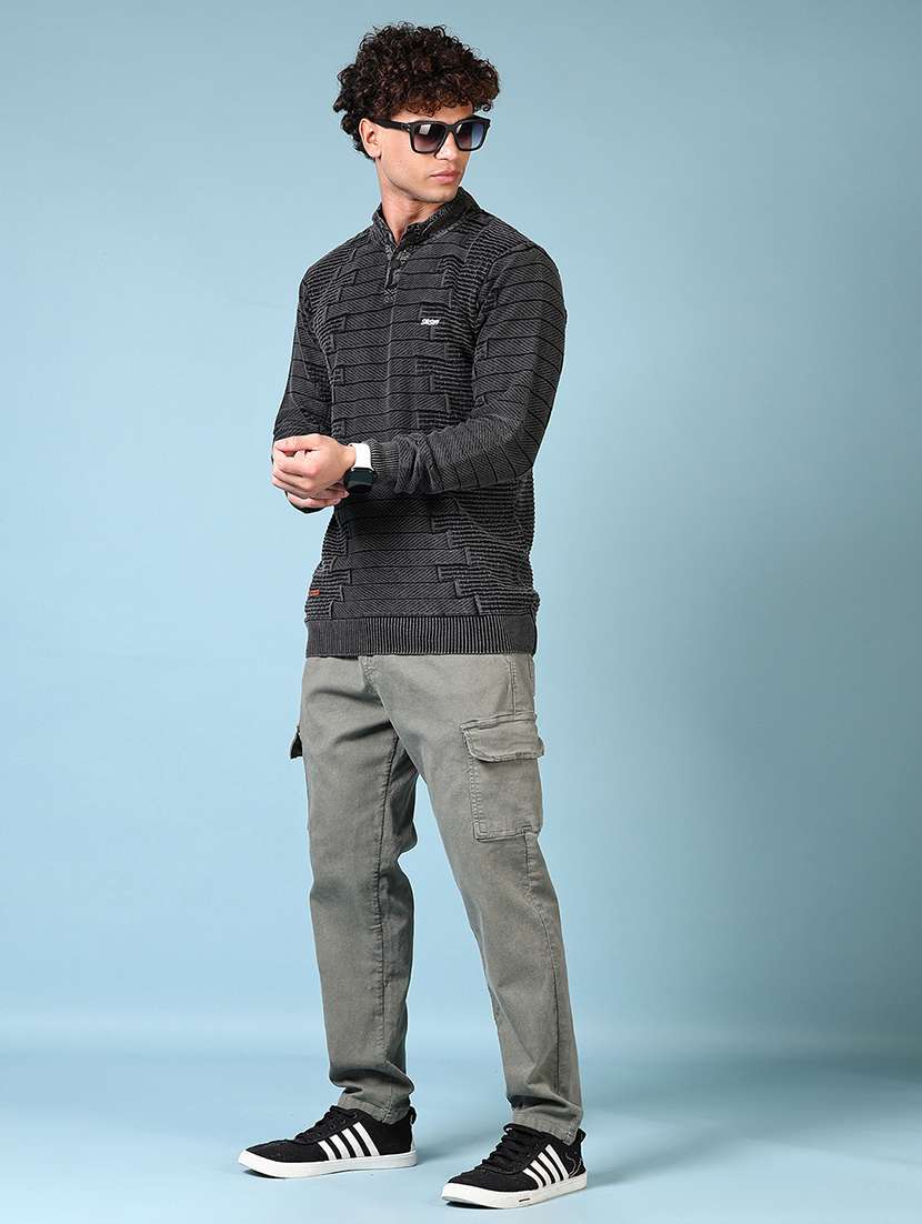 men self design long sleeve pullover sweater - 21676234 -  Standard Image - 4