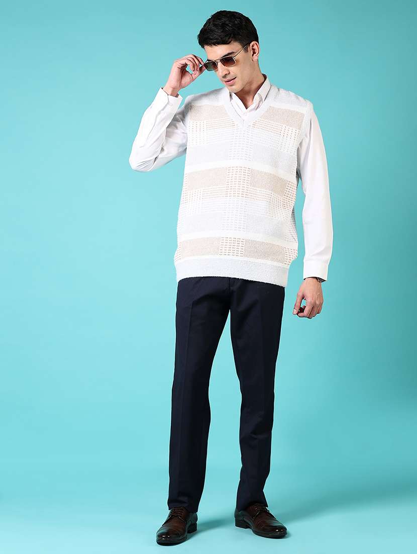 men self design sleeveless pullover sweater - 21676238 -  Standard Image - 4