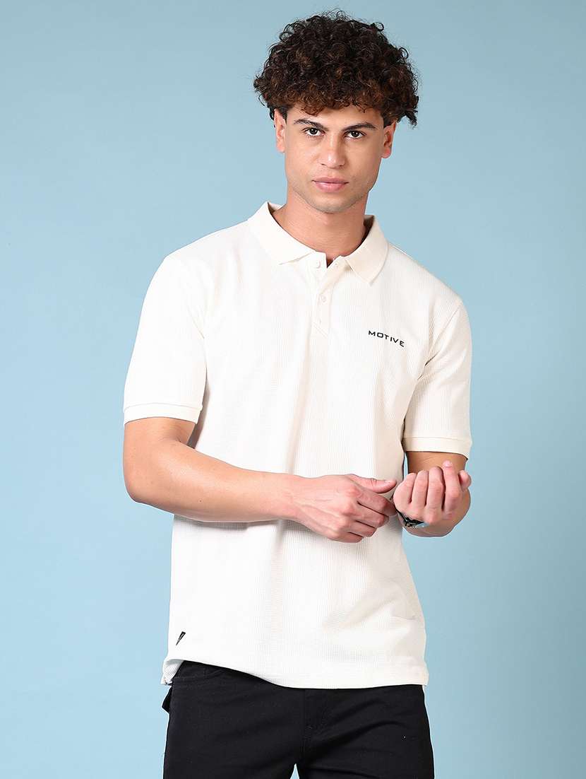 men solid short sleeve polo t-shirt