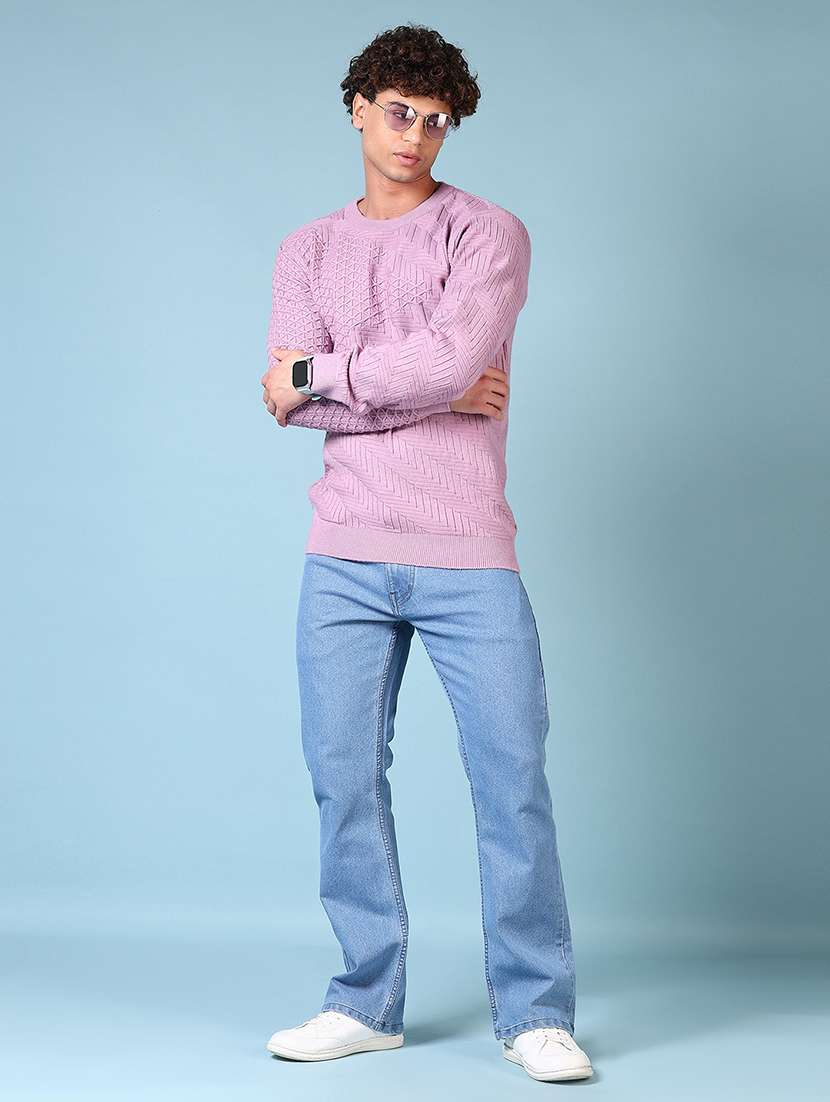 men self design long sleeve pullover sweater - 21676355 -  Standard Image - 4