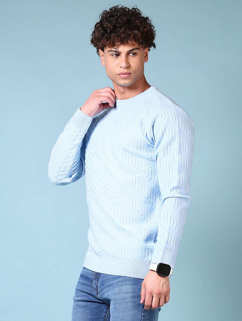 men self design long sleeve pullover sweater - 21676358 -  Standard Image - 1