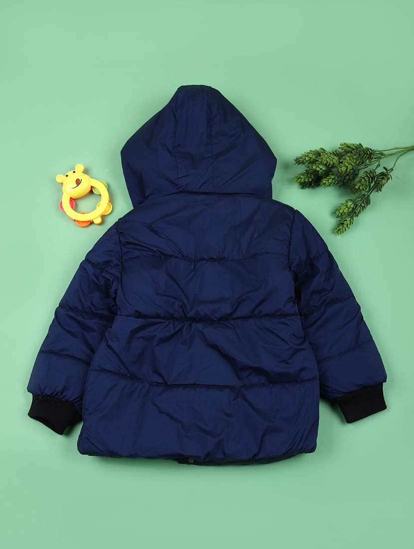 boys solid long sleeve hoodee quilted jacket - 21676367 -  Standard Image - 1