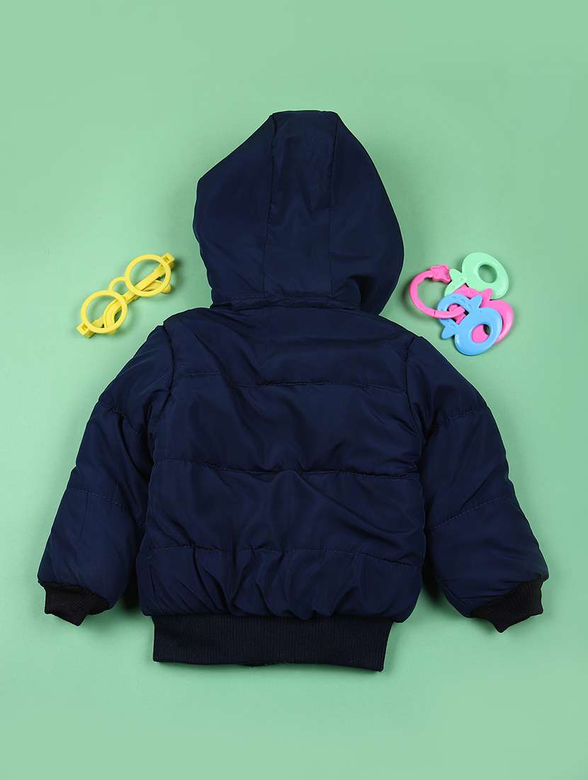 boys solid long sleeve hoodee quilted jacket - 21676368 -  Standard Image - 1