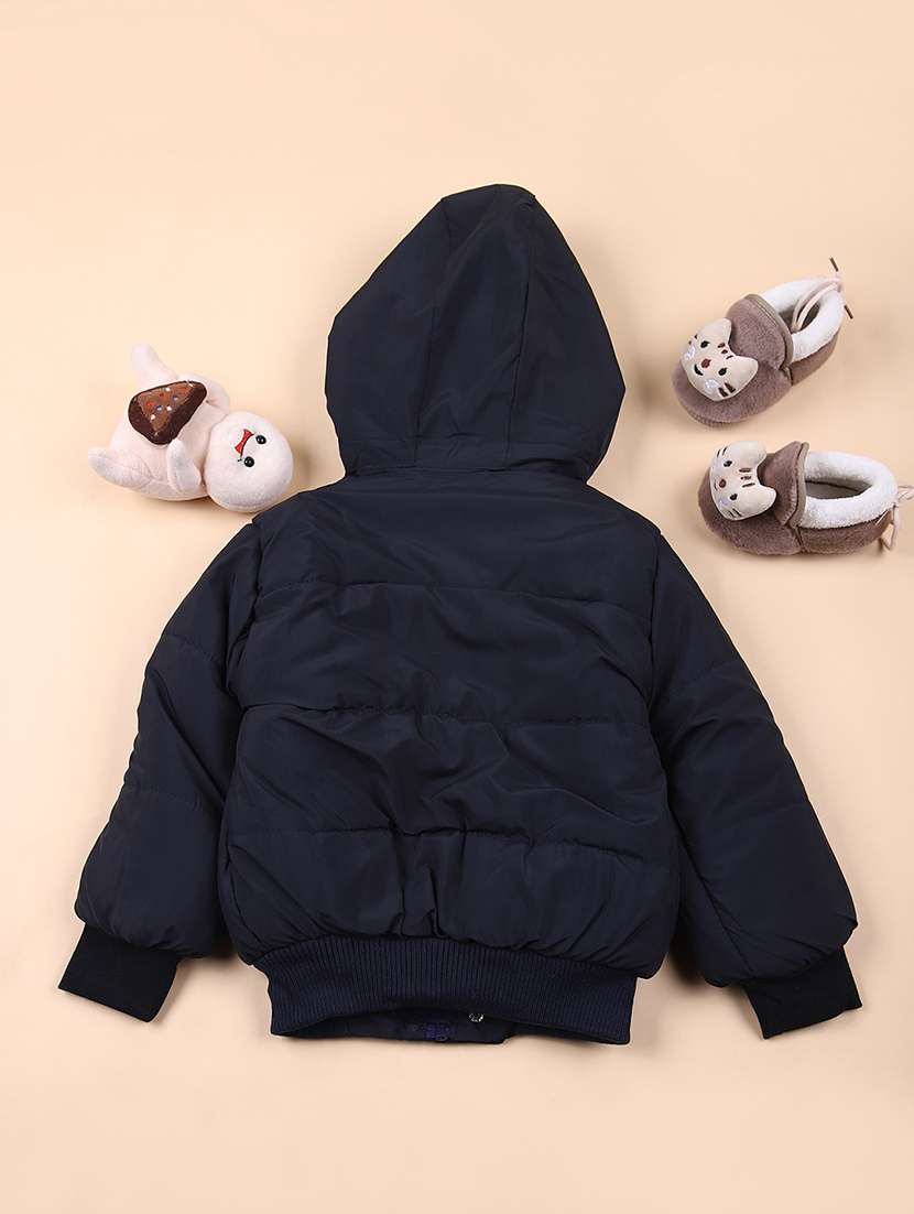 boys solid long sleeve hoodee quilted jacket - 21676369 -  Standard Image - 1