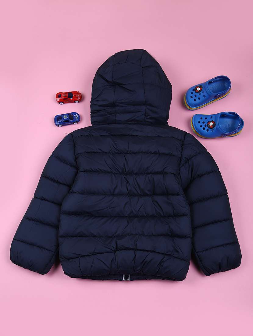 Boys Solid Long Sleeve Hoodee Quilted Jacket - 21676370 -  Standard Image - 1