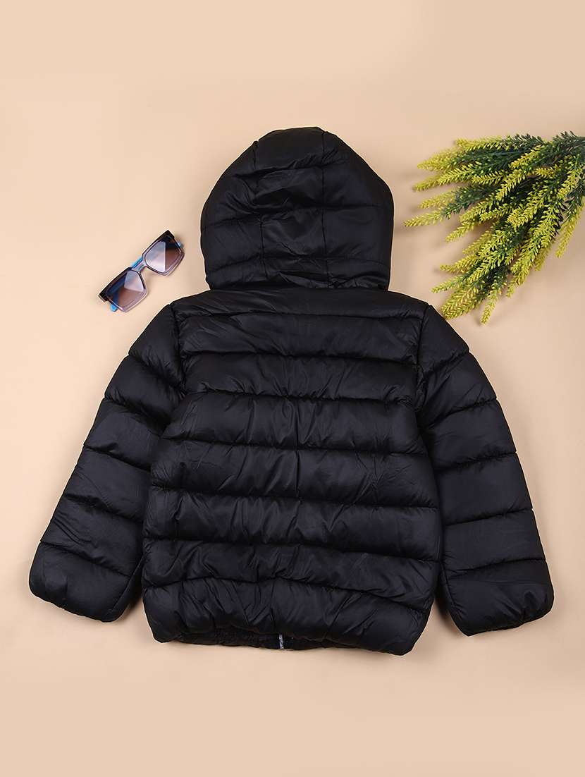 boys solid long sleeve hooded quilted jacket - 21676371 -  Standard Image - 1
