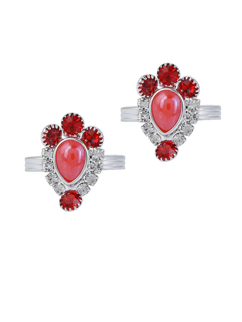 women silver plated toe ring - 21676375 -  Standard Image - 1