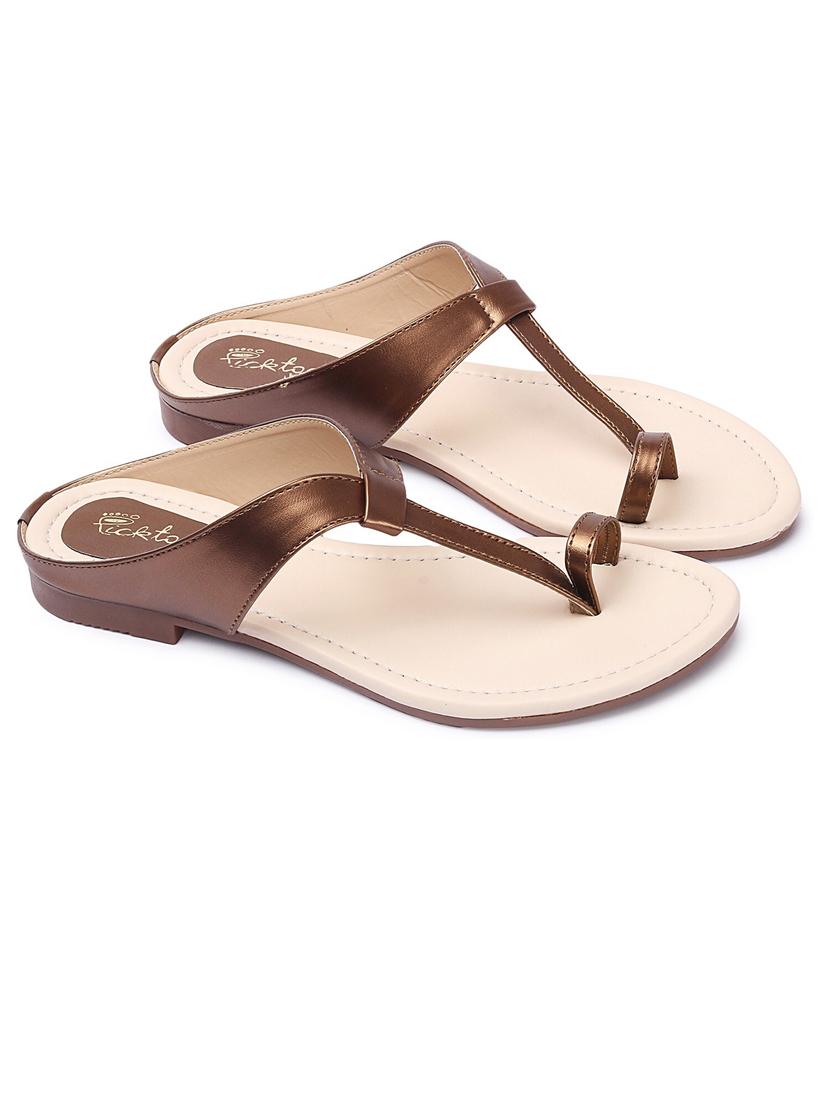 women solid slip on flat sandal - 21676620 - Standard Image - 1