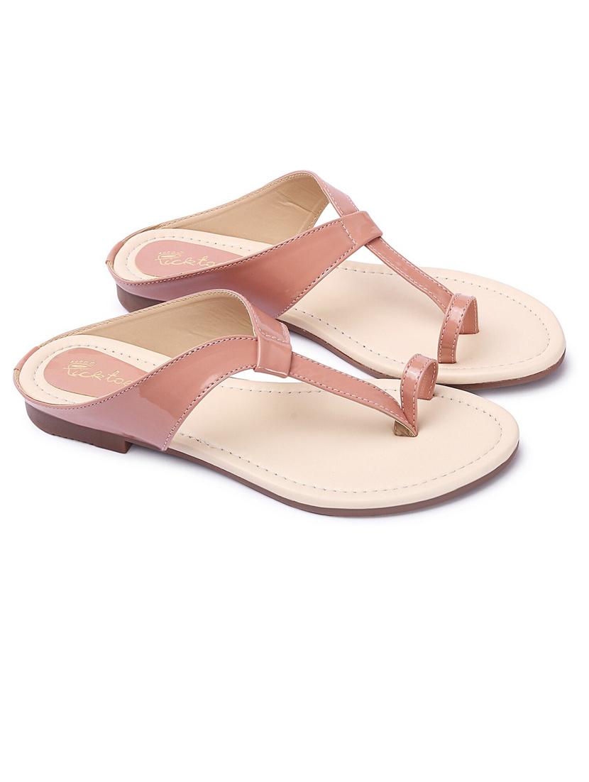 women solid slip on flat sandal - 21676621 -  Standard Image - 1