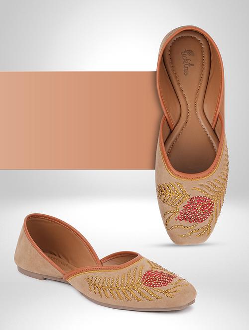 women embellished slip on jutis - 21676660 - Standard Image - 0