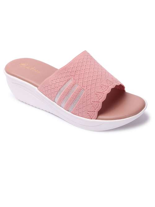 pink leatherette slip on sandals - 21676683 -  Standard Image - 0