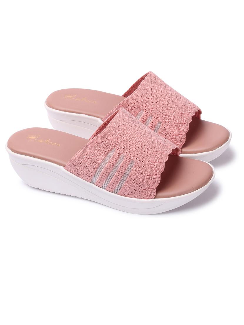 pink leatherette slip on sandals - 21676683 -  Standard Image - 1