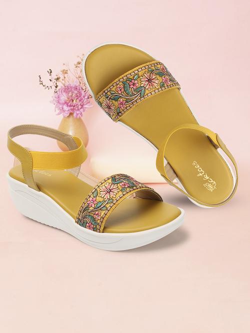 women floral back strap wedge - 21676689 -  Standard Image - 0
