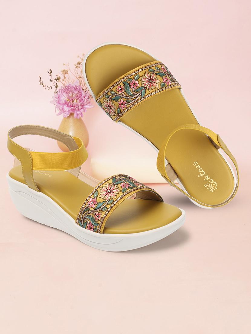 women floral back strap wedge - 21676689 -  Zoom Image - 0