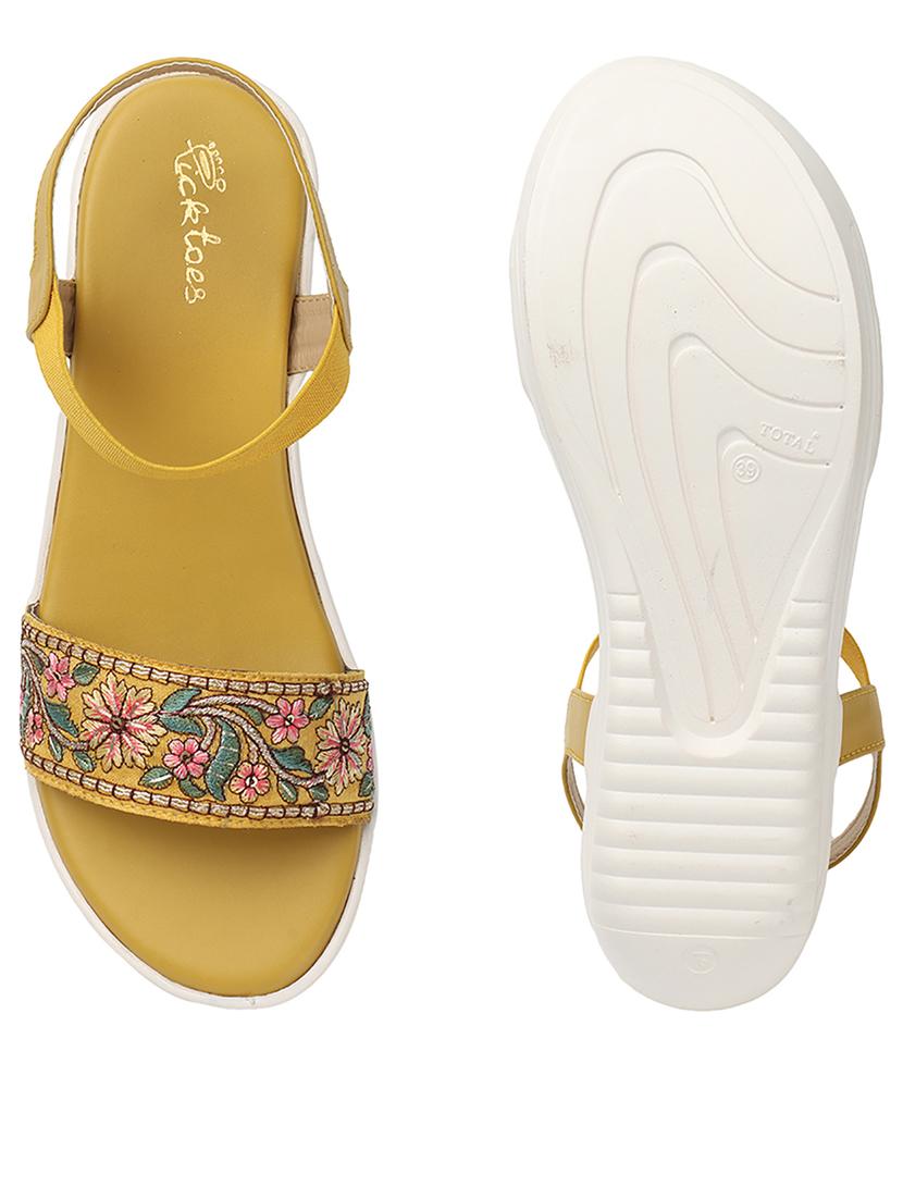 women floral back strap wedge - 21676689 - Standard Image - 1
