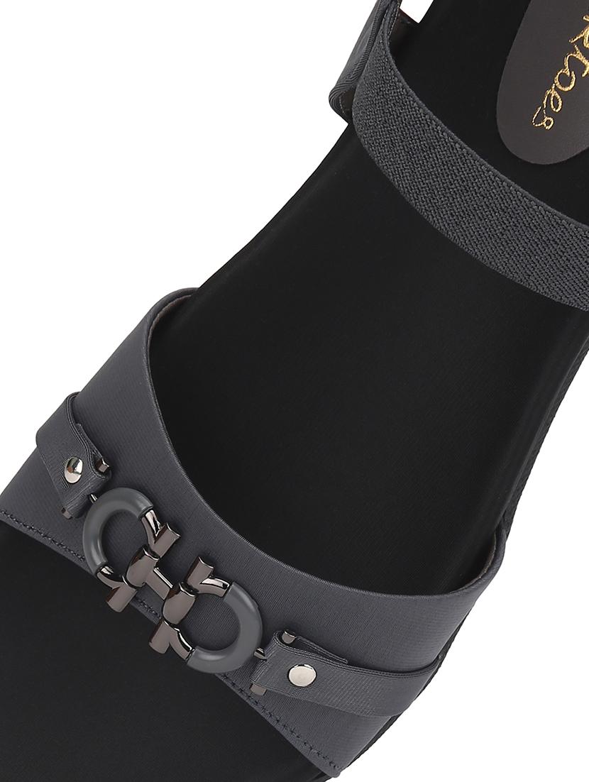 women grey ankle strap sandal - 21676706 - Standard Image - 4