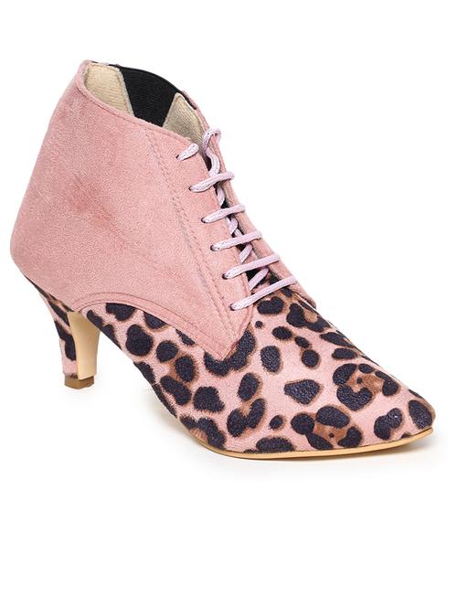 women animal printed lace up boots - 21676771 - Standard Image - 0
