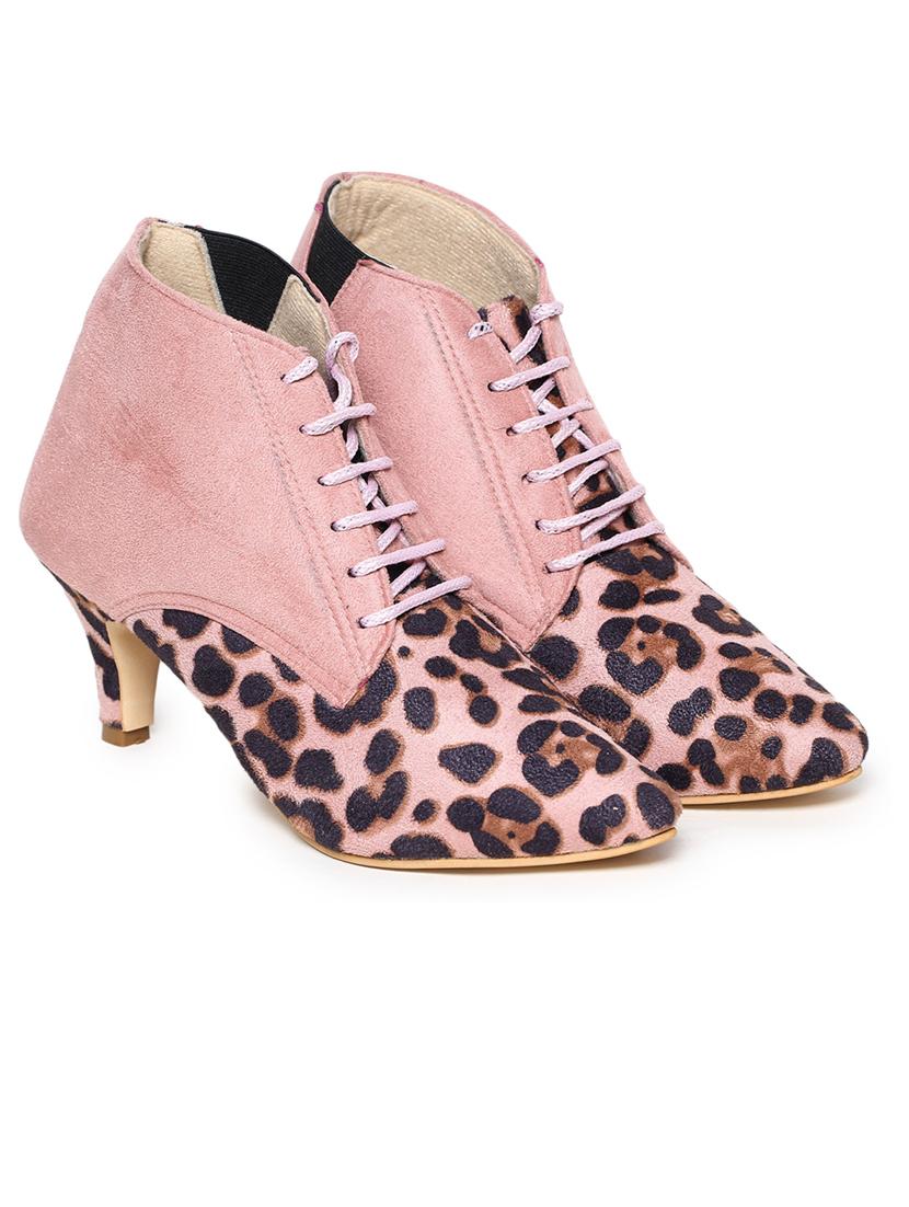women animal printed lace up boots - 21676771 - Standard Image - 1