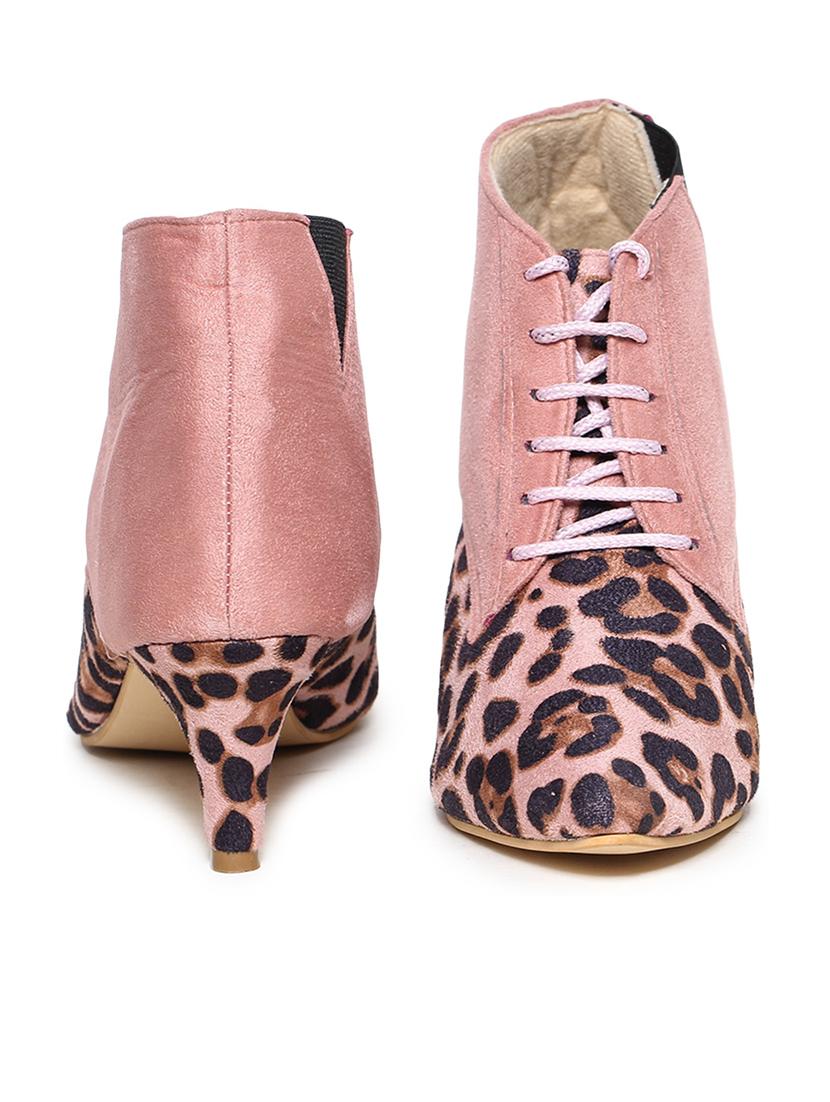women animal printed lace up boots - 21676771 - Standard Image - 4