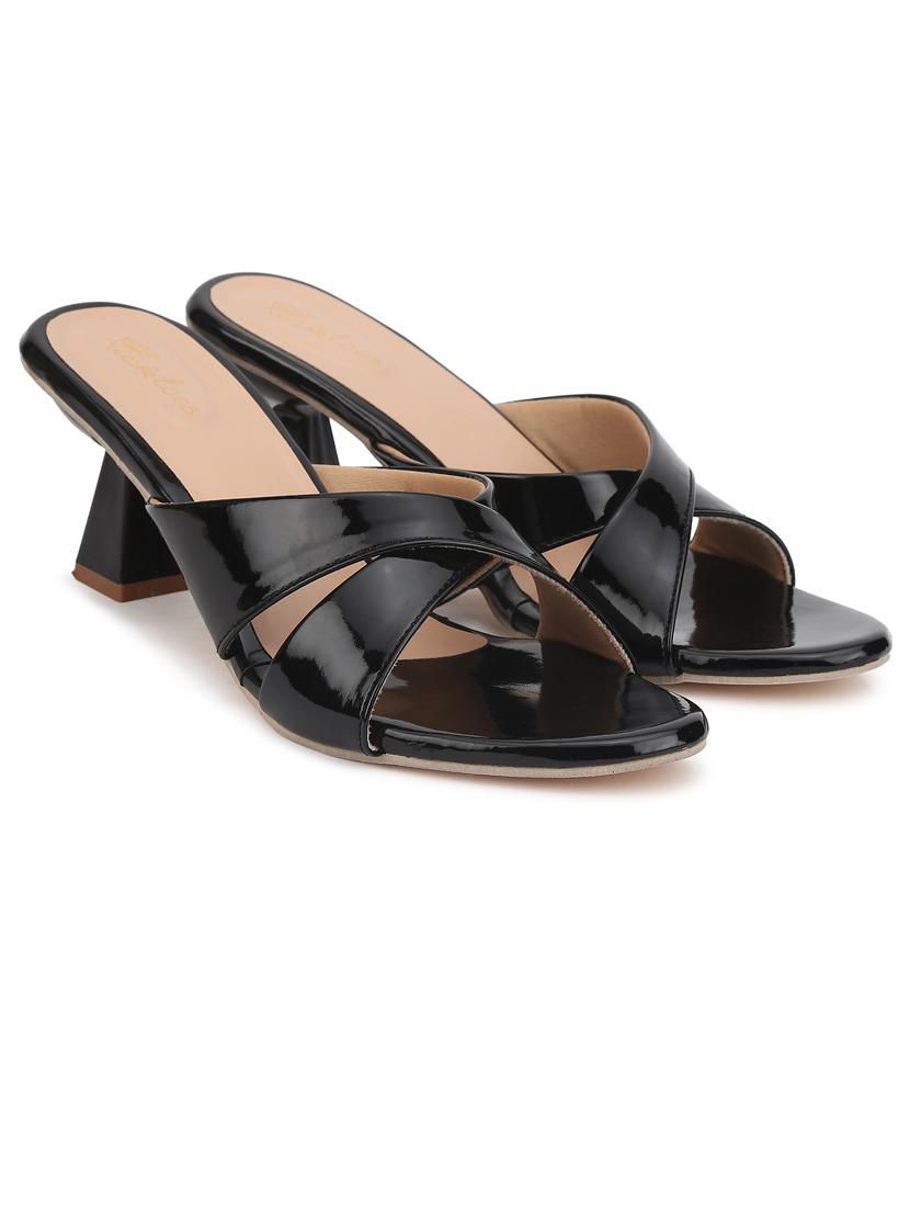 women black slip on sandal - 21676803 - Standard Image - 1