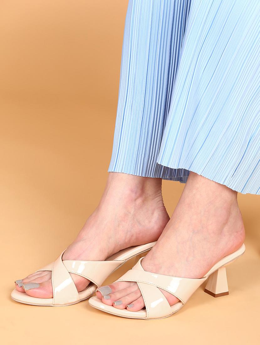 women cream slip on sandal - 21676805 - Standard Image - 4