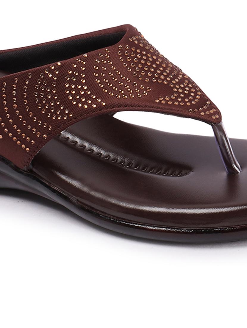 women embelished toe separator wedge - 21676816 - Standard Image - 1