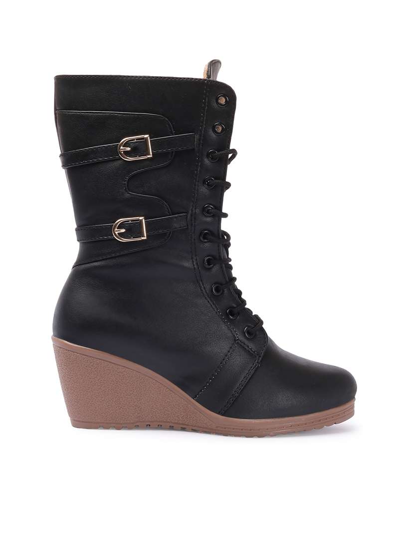 women black lace-up boot - 21676853 -  Standard Image - 1