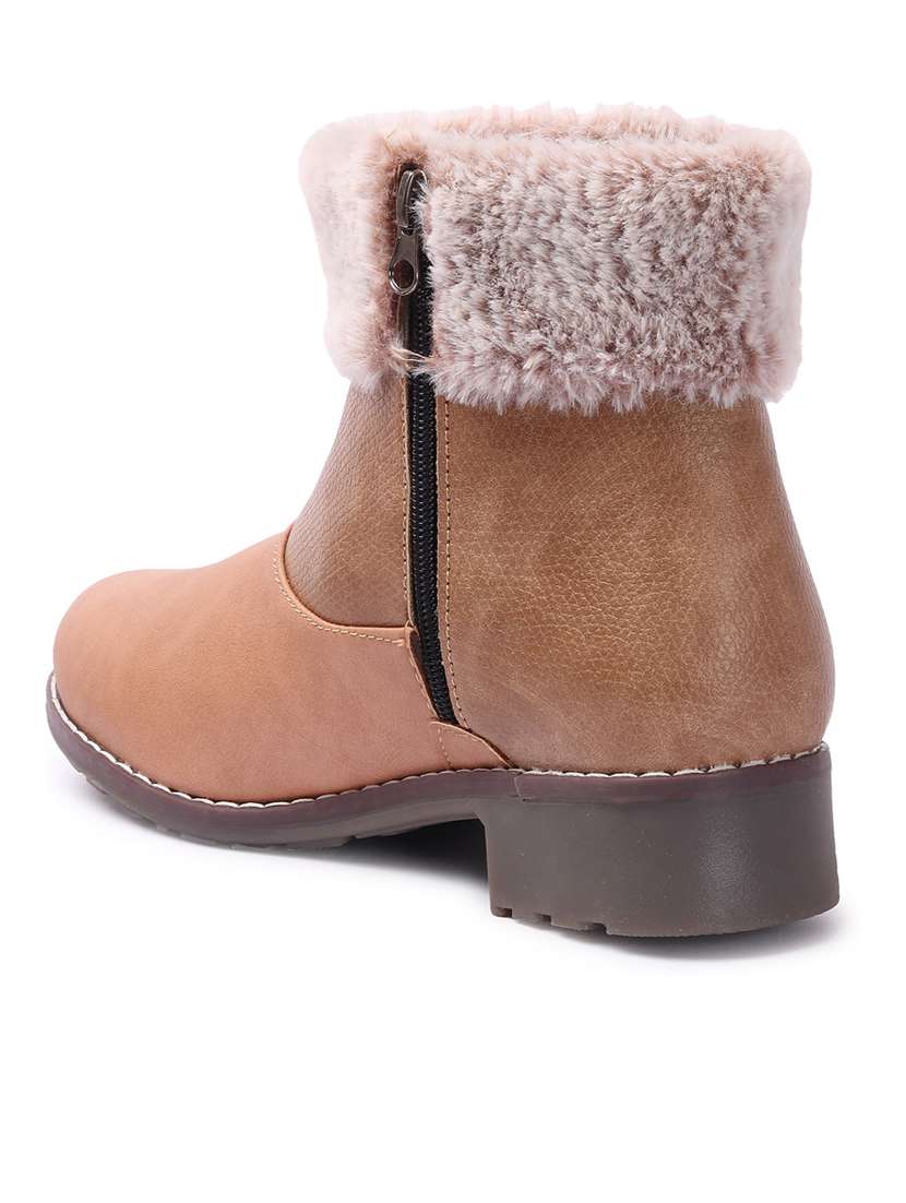 women fur detailed ankle boots - 21676857 -  Standard Image - 1