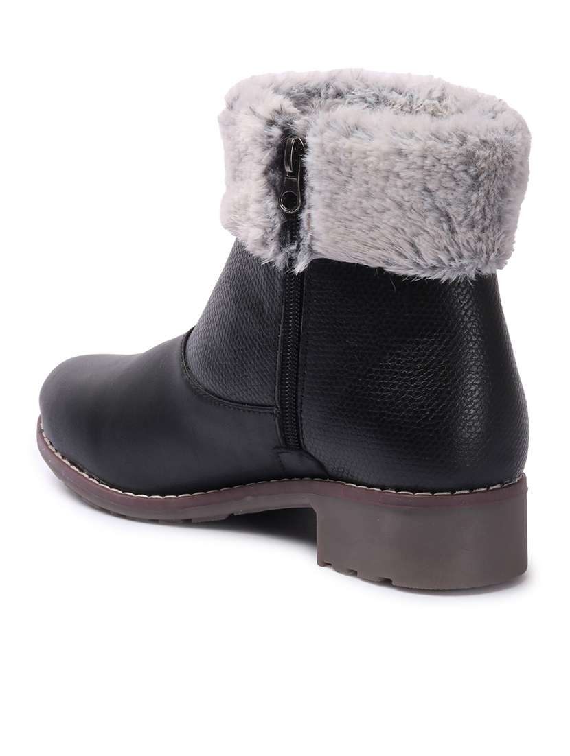 women fur detailed ankle boots - 21676858 -  Standard Image - 1