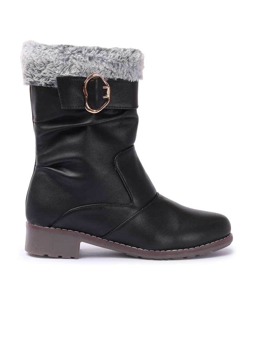 women fur detailed ankle boots - 21676860 -  Standard Image - 1