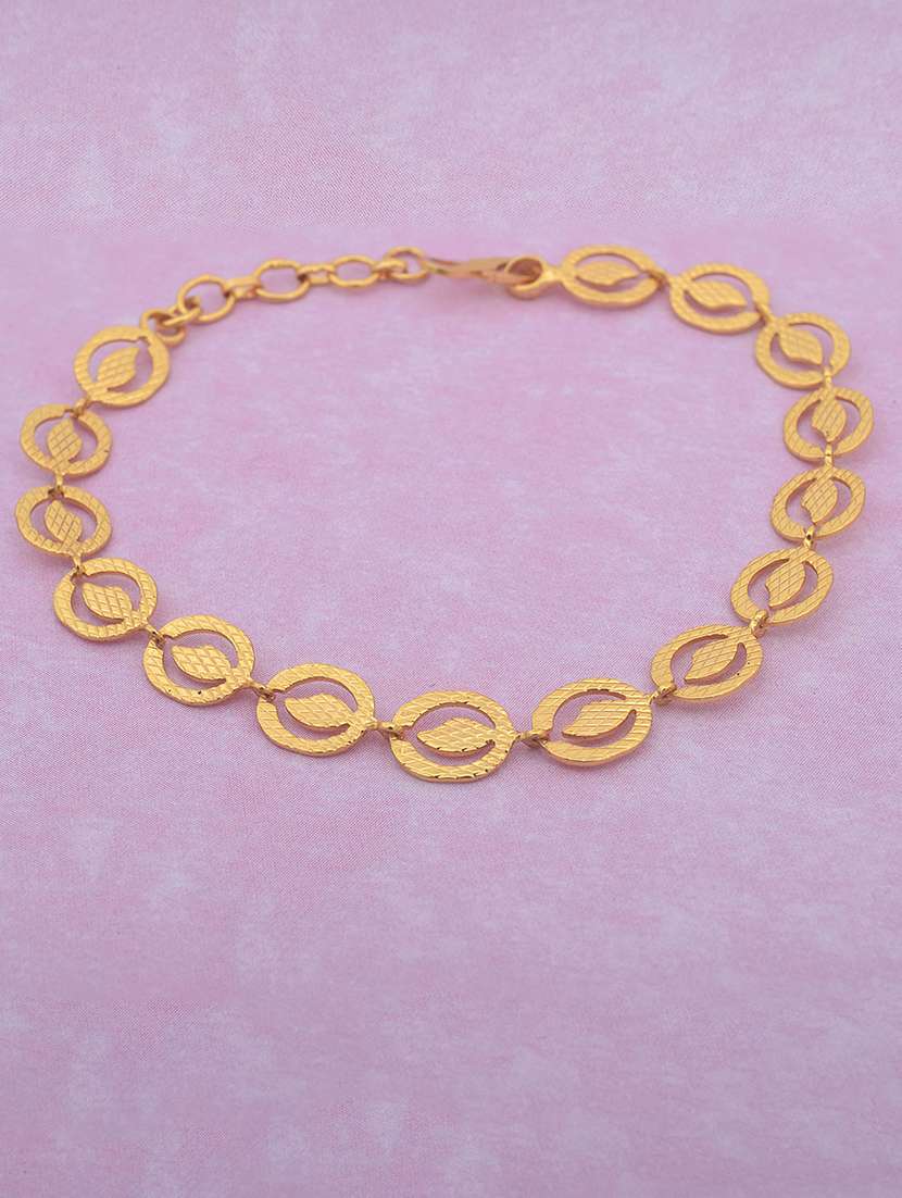 women gold brass links bracelet