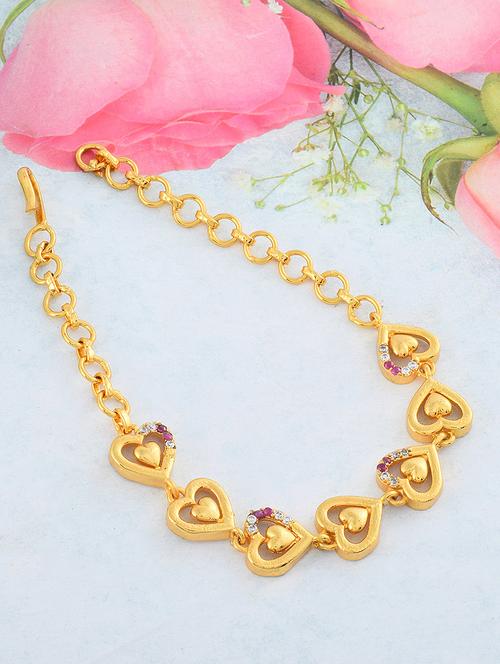 memoir goldplated heartshape faux ruby imitation diamond valentine love bracelet - 21676909 -  Standard Image - 0