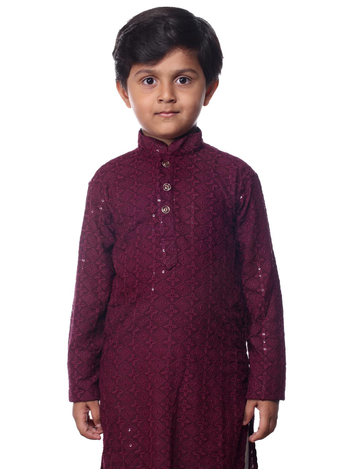 boys embroidered kurta bottom set - 21676944 - Standard Image - 1