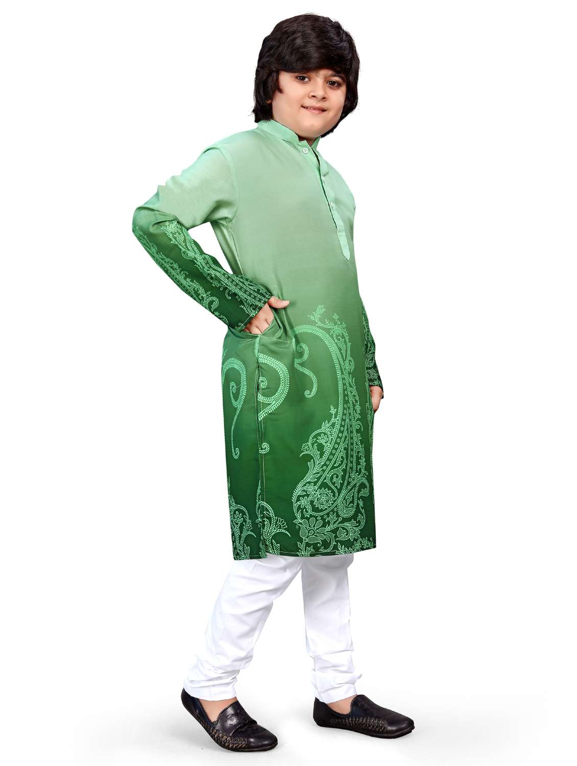 boys printed kurta bottom set - 21676950 -  Standard Image - 1