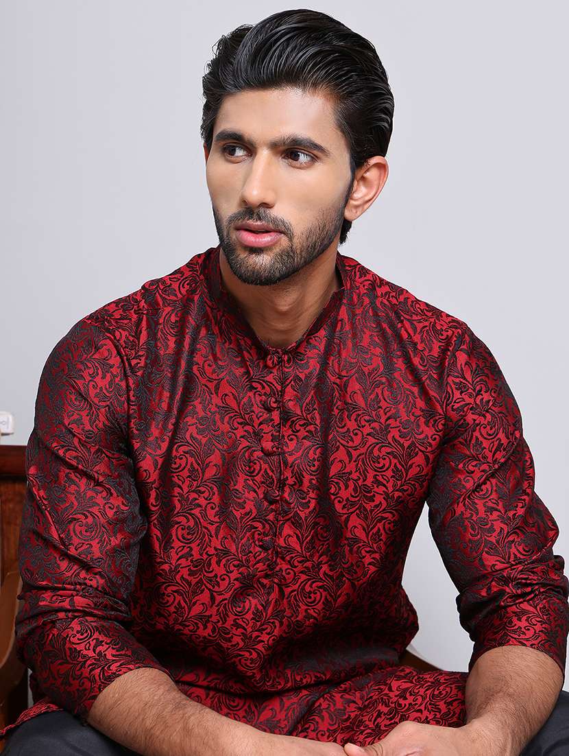 men self design kurta pyjama ethnic wear set - 21676967 -  Standard Image - 4