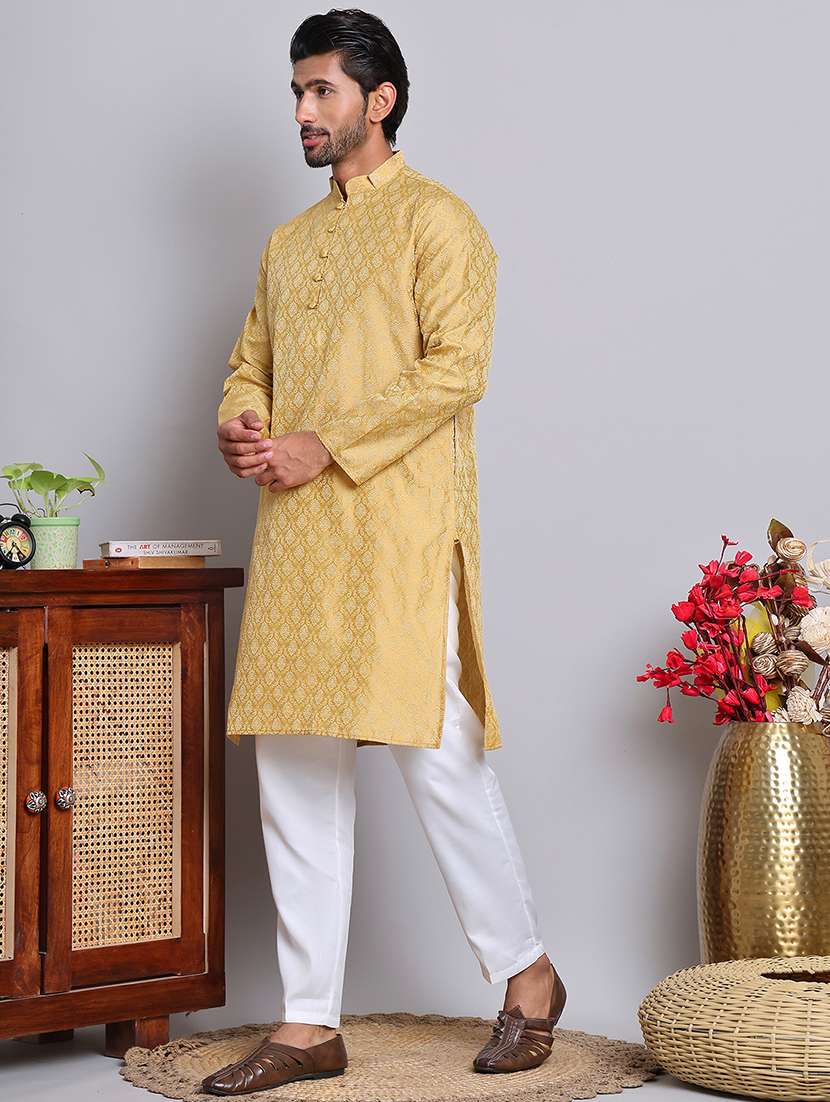 men self design kurta pyjama ethnic wear set - 21676968 -  Standard Image - 1