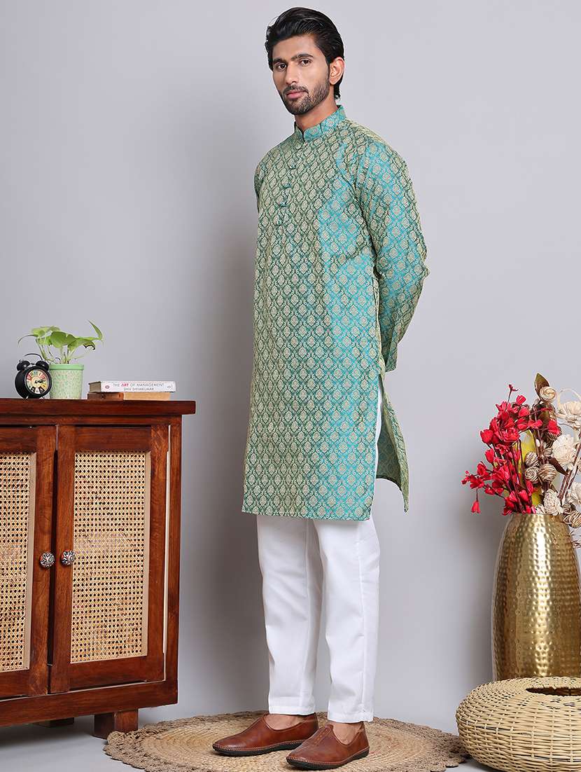 men self design kurta pyjama ethnic wear set - 21676969 -  Standard Image - 1
