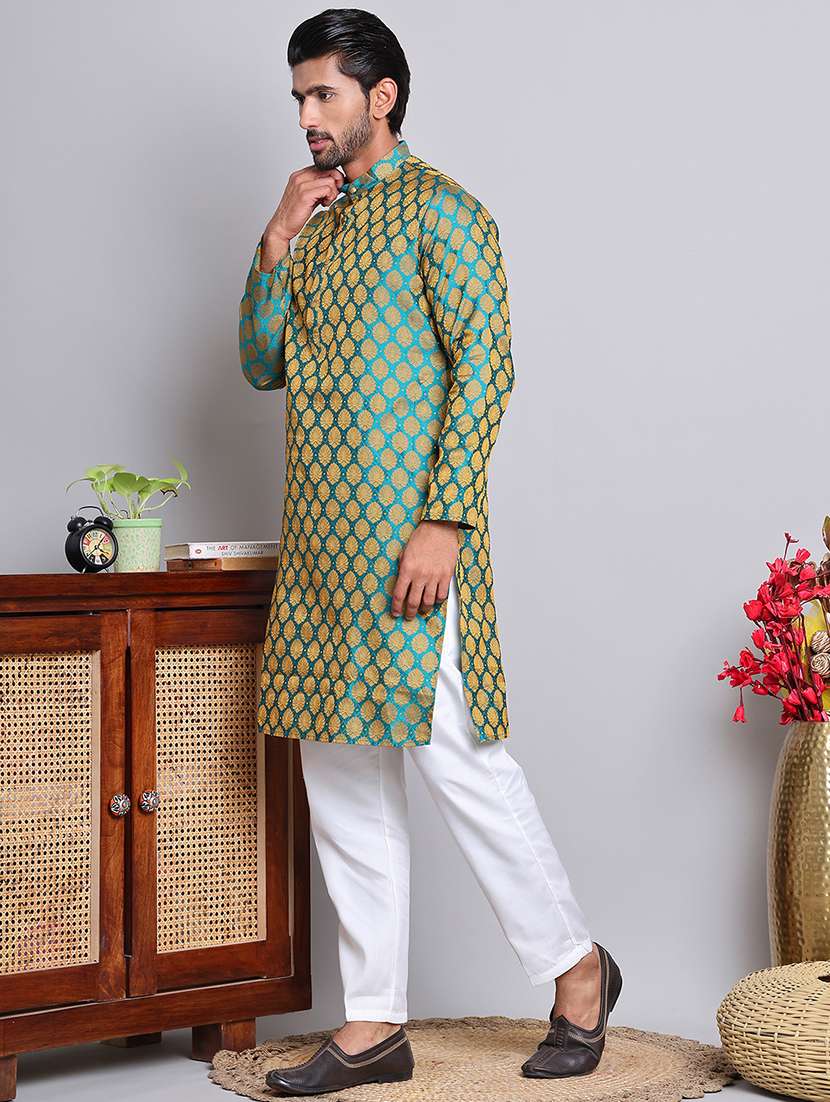men self design kurta pyjama ethnic wear set - 21676970 -  Standard Image - 1