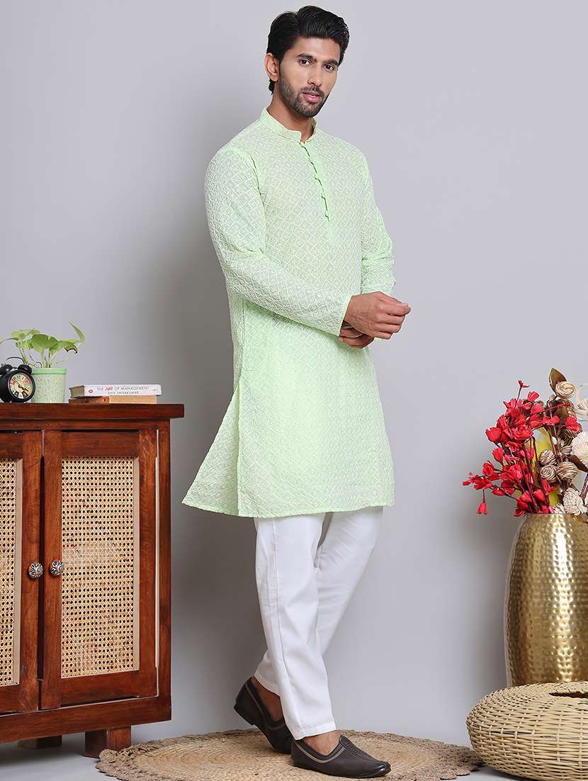 men embroidered kurta pyjama ethnic wear set - 21676972 -  Standard Image - 1